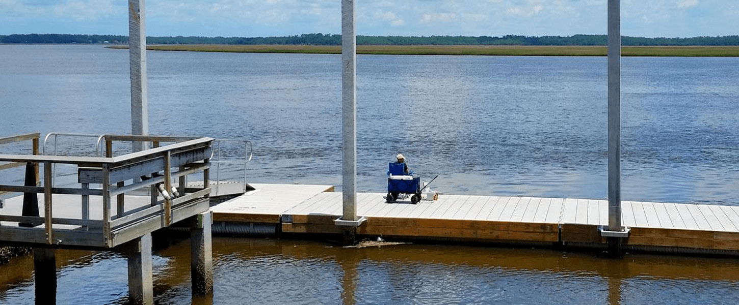 Dock side view of the river